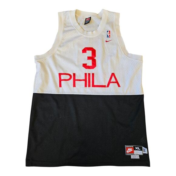 Vintage Allen Iverson Phila 76ers Sixers White Nike Team Jersey Mesh / XL +2 - Picture 2 of 6